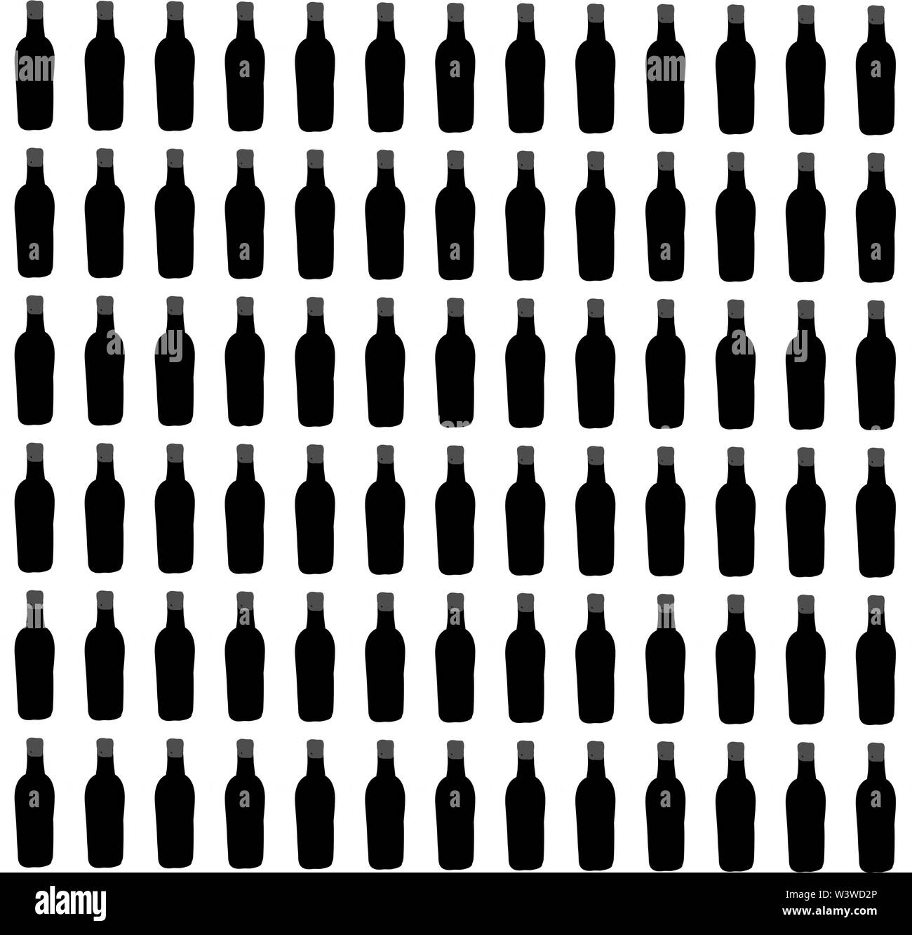 Flasche Wein Tapete, Illustration, Vektor auf weißem Hintergrund. Stock Vektor