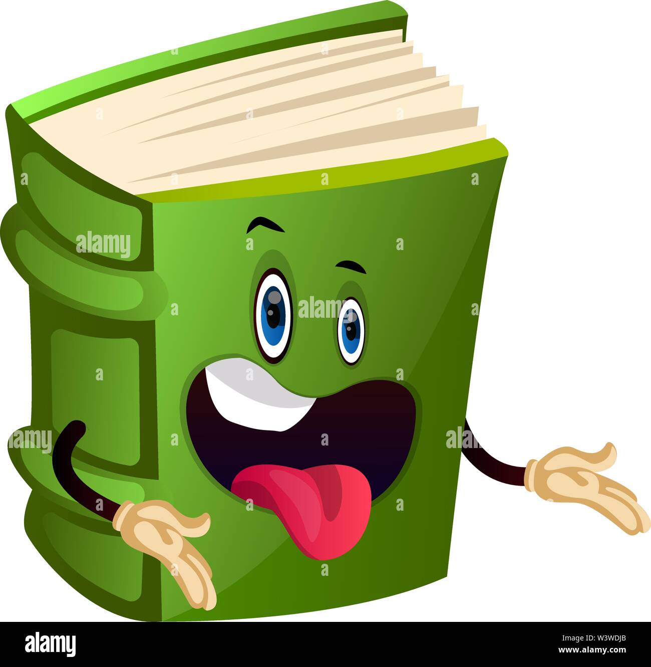 Cartoon Buch kennliene spricht, Illustration, Vektor auf weißem Hintergrund. Stock Vektor