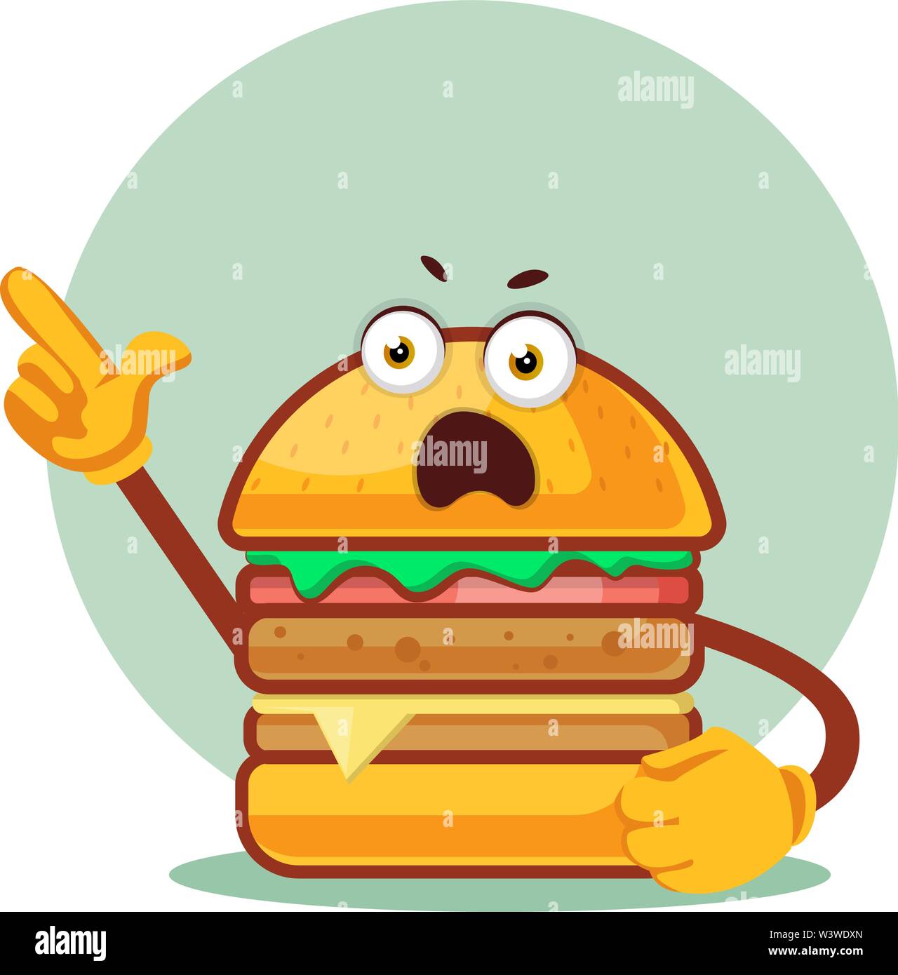 Burger kreischen, Illustration, Vektor auf weißem Hintergrund. Stock Vektor