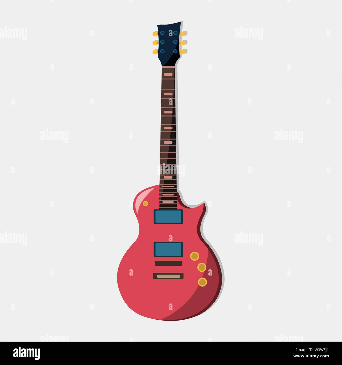 Red e-gitarre Vector Illustration Stock Vektor