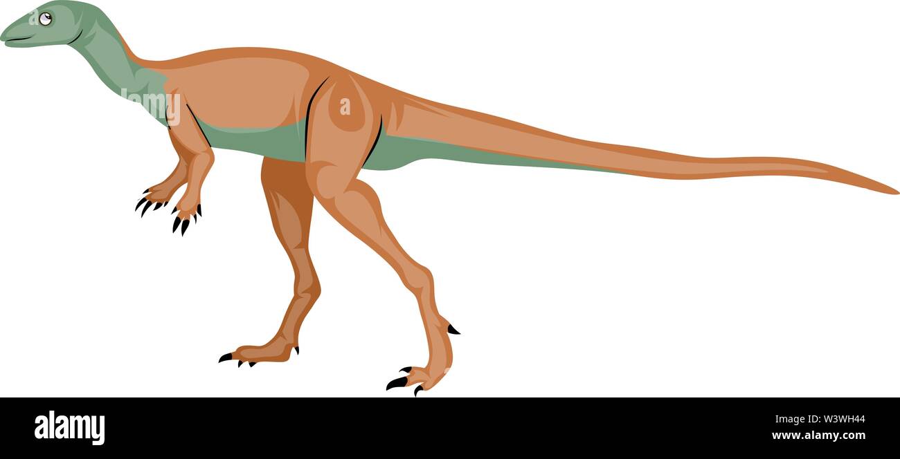 Winzige dinosour, Illustration, Vektor auf weißem Hintergrund. Stock Vektor