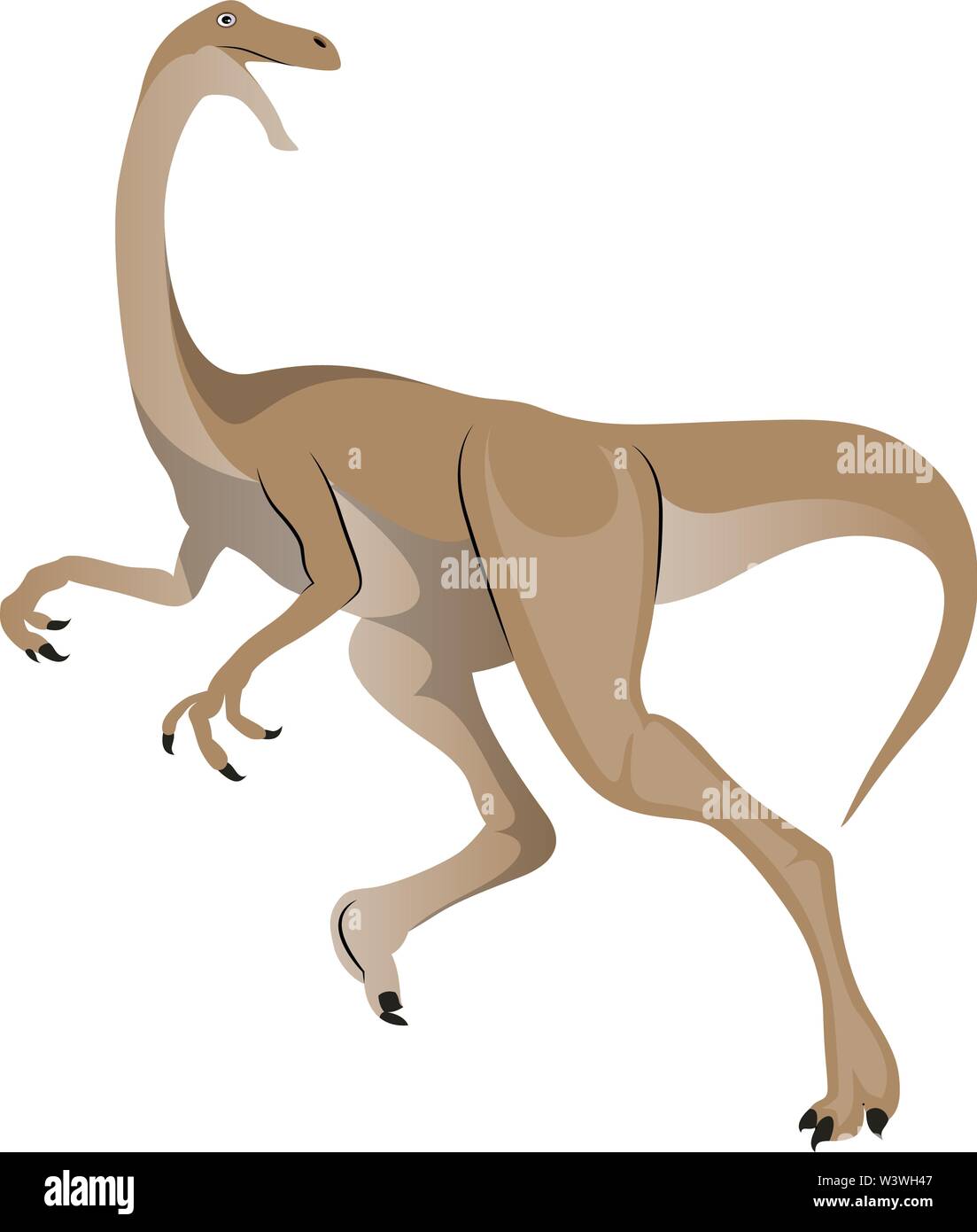 Gallimimus, Illustration, Vektor auf weißem Hintergrund. Stock Vektor