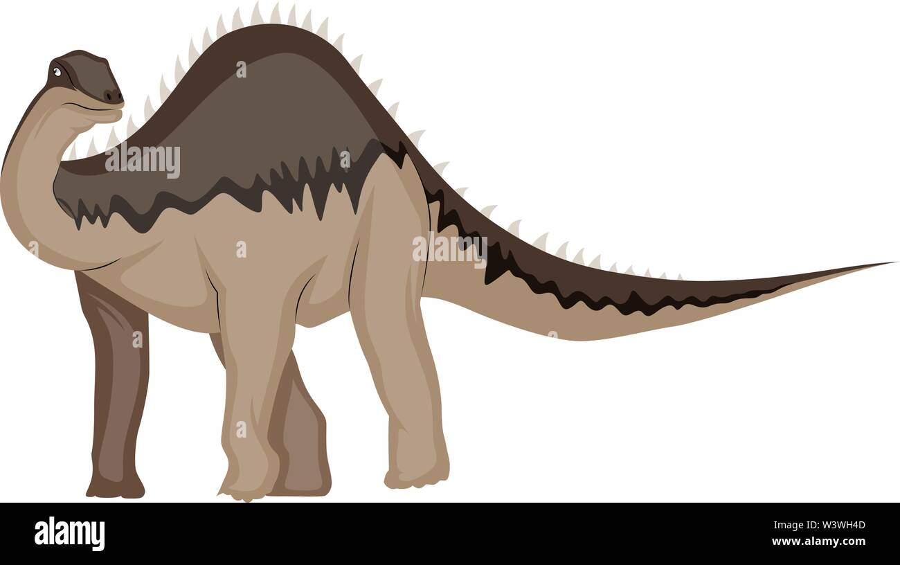 Diplodocus, Illustration, Vektor auf weißem Hintergrund. Stock Vektor