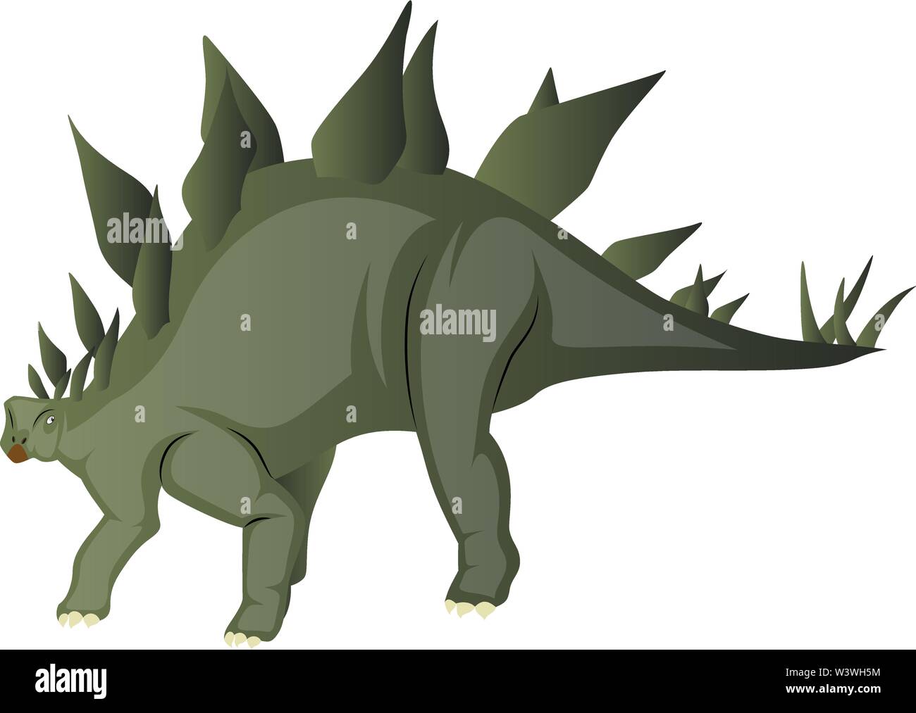 Stegosaurus, Illustration, Vektor auf weißem Hintergrund. Stock Vektor