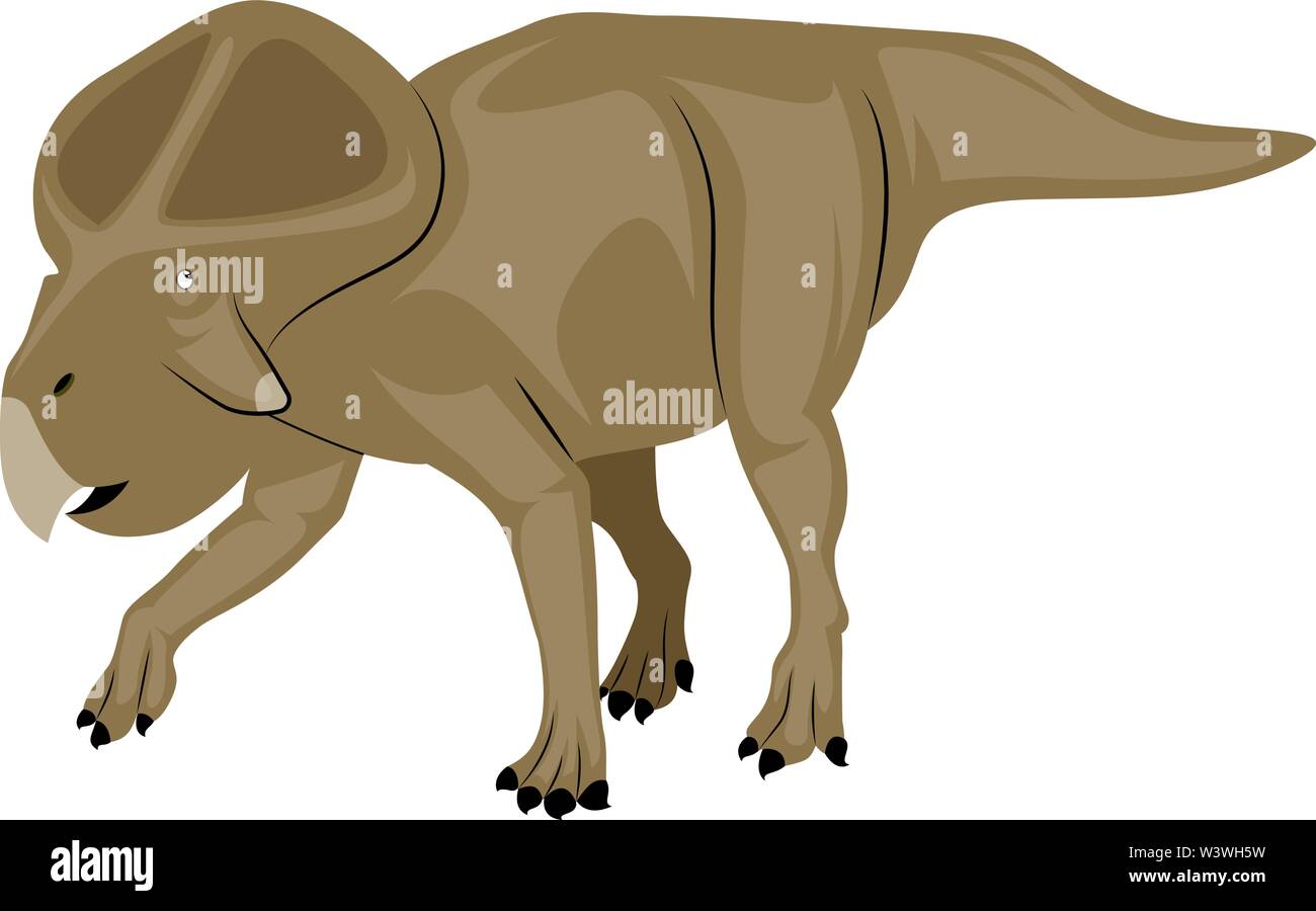 Brown Big dinosour, Illustration, Vektor auf weißem Hintergrund. Stock Vektor