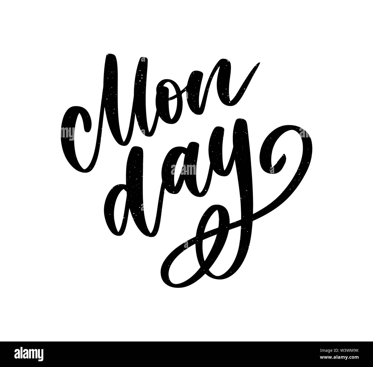 Hallo Montag - inspirational Schriftzug Design für Plakate, Flyer, T-Shirts, Karten, Einladungen, Aufkleber, Banner. Von Hand bemalt, Pinsel, Stift modernes Call Stock Vektor