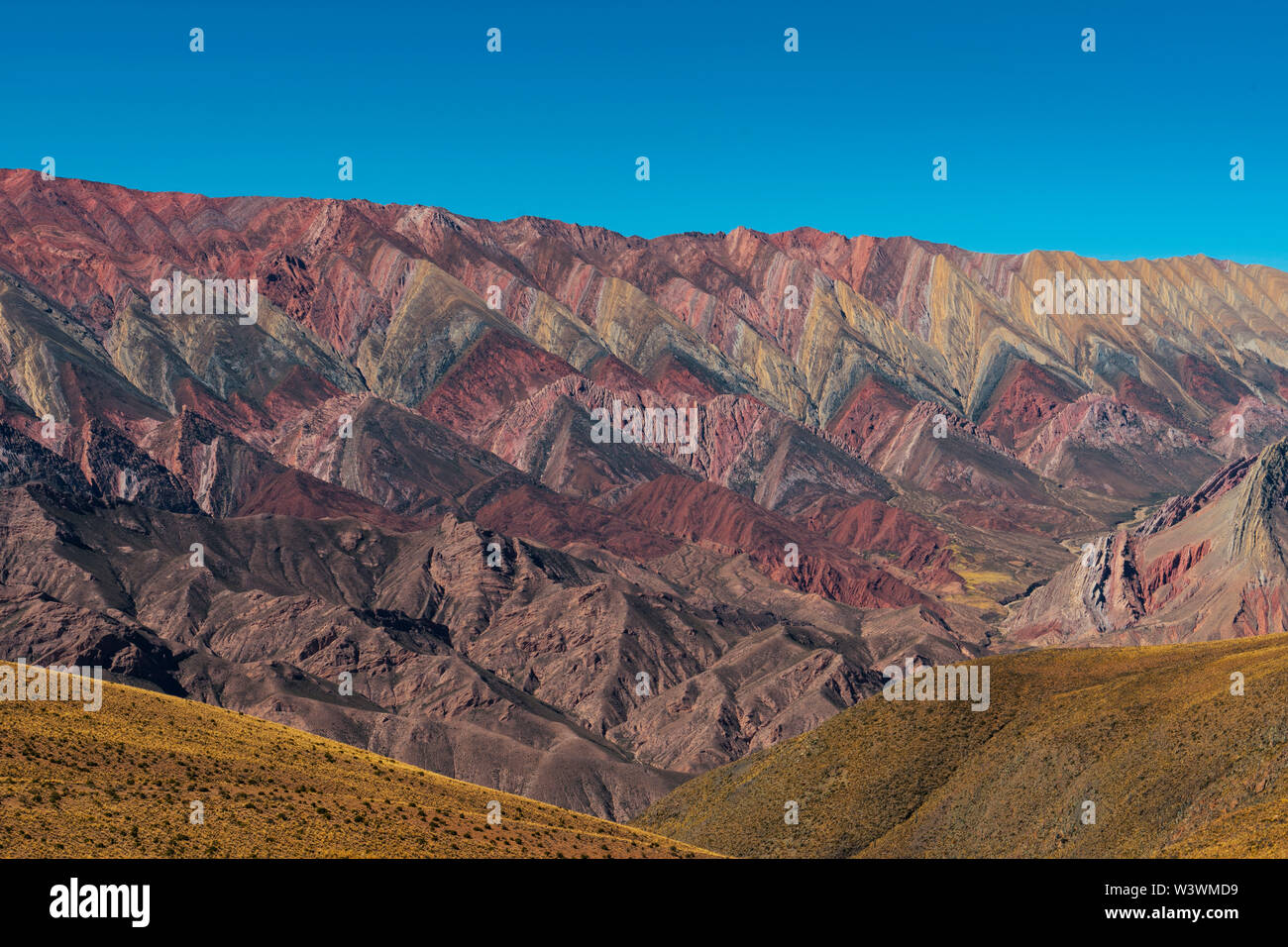 Hornocal o Cerro De 14 Farben in Argentinien Stockfoto