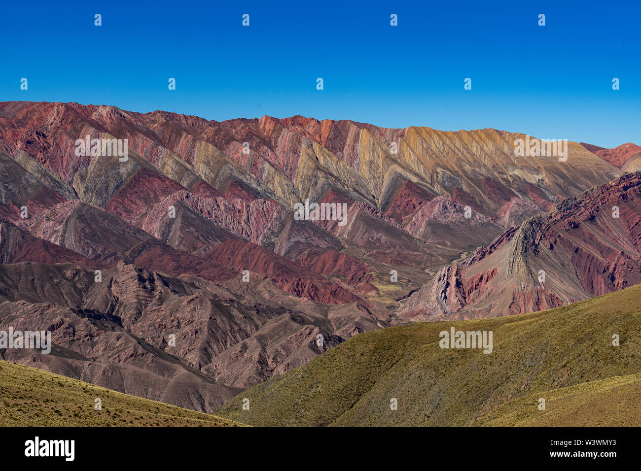 Hornocal o Cerro De 14 Farben in Argentinien Stockfoto