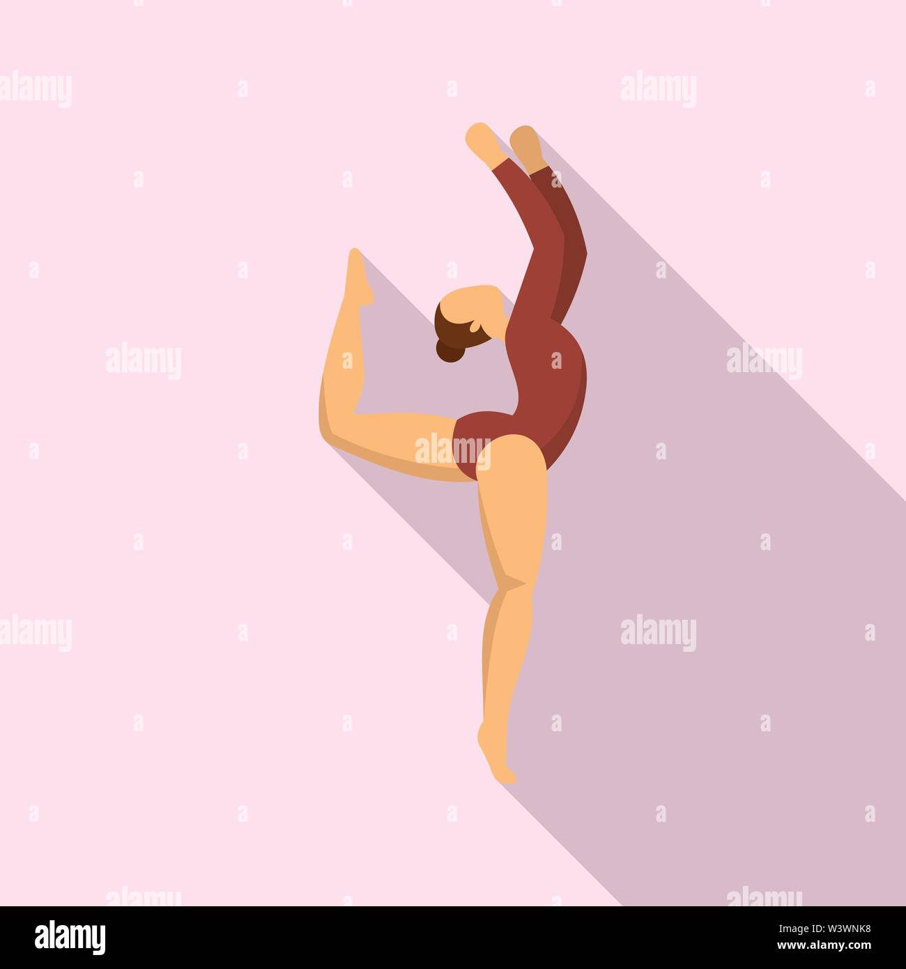 Mädchen der Rhythmischen Sportgymnastik Symbol. Flache Darstellung der Mädchen der Rhythmischen Sportgymnastik vektor Symbol für Web Design Stock Vektor