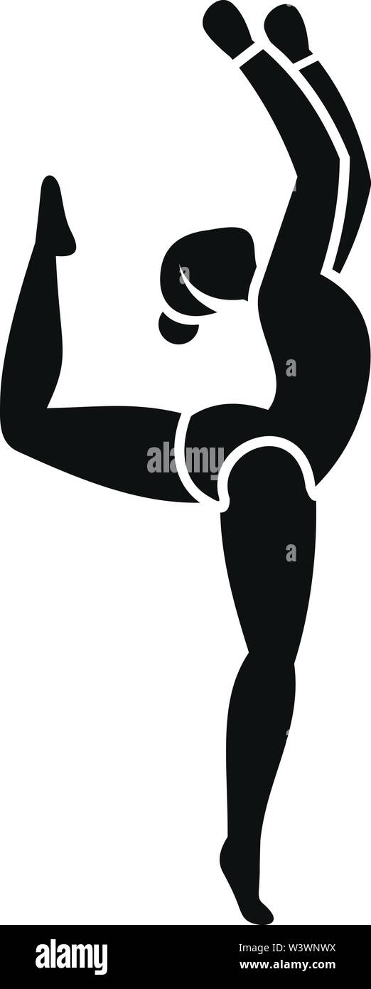 Mädchen der Rhythmischen Sportgymnastik Symbol. Einfache Abbildung von Mädchen der Rhythmischen Sportgymnastik vektor Symbol für Web Design auf weißem Hintergrund Stock Vektor