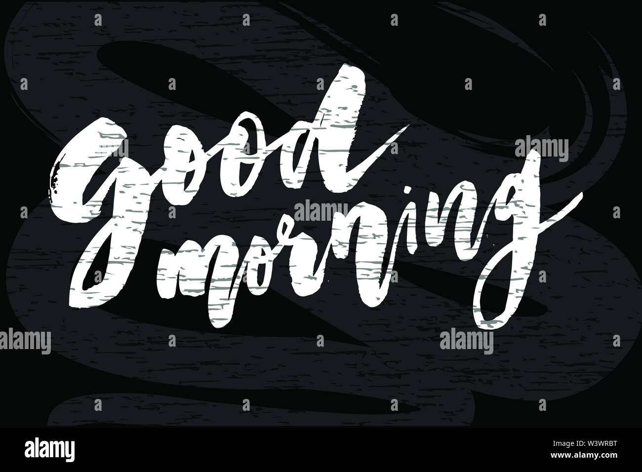 Guten Morgen Schrift Kalligraphie Vektor Text Phrase des Schwarzen Brettes Stock Vektor