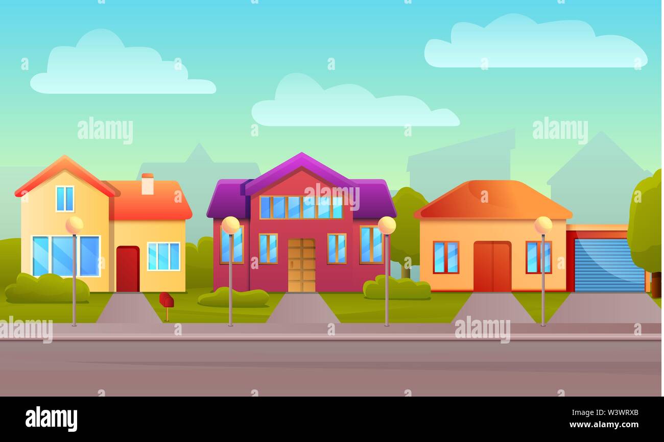 Ferienhaus Haus Konzept Hintergrund. Cartoon Abbildung: Ferienhaus Haus vektor Konzept Hintergrund für Web Design Stock Vektor