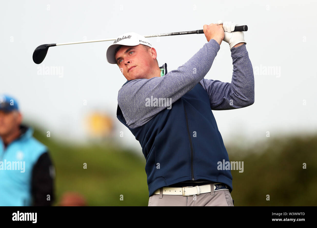 Republik Irland James Sugrue T-Stücken aus dem 4. Tag eines der Open Championship 2019 im Royal Portrush Golf Club. Stockfoto