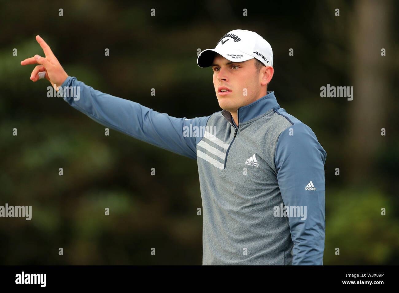 England's Thomas Thurloway T-Stücken aus dem 5. Tag eines der Open Championship 2019 im Royal Portrush Golf Club. Stockfoto