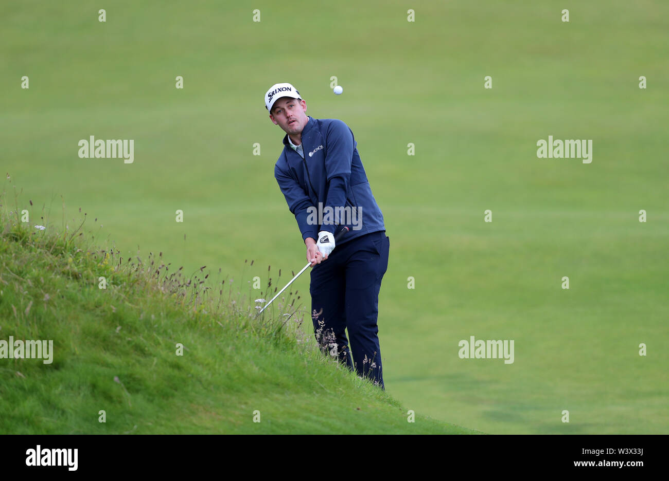 Die USA Andrew Putnam während des Tages eine der Open Championship 2019 im Royal Portrush Golf Club. Stockfoto