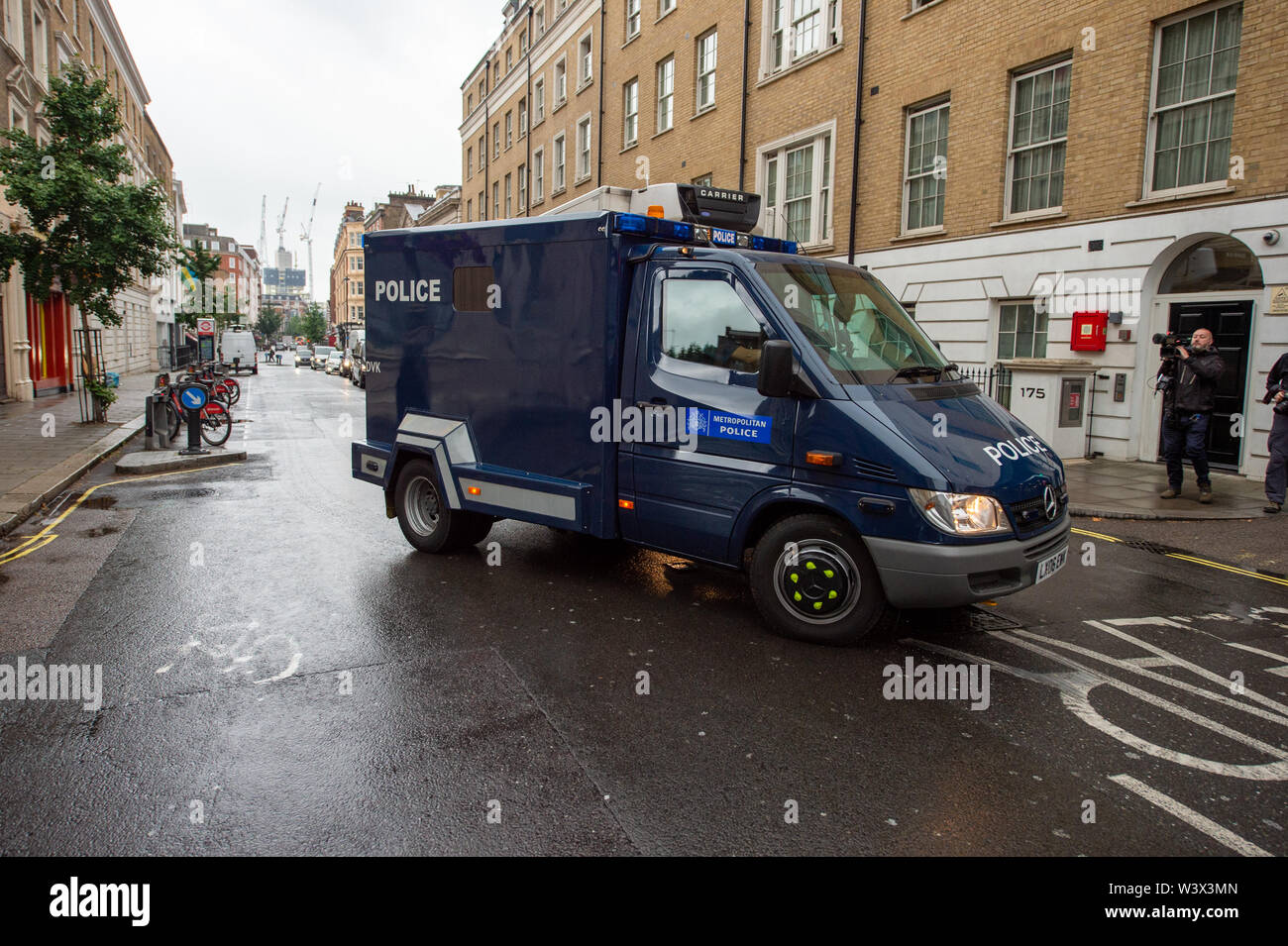 London, Vereinigtes Königreich. 18. Juli 2019. Hashem Abedi, Bruder von Manchester Arena Selbstmordattentäter Salman Abedi, kommt an der Westminster Amtsgericht zu Gebühren, die die 2017 Terroranschlag im Zusammenhang stehen. Credit: Peter Manning/Alamy leben Nachrichten Stockfoto