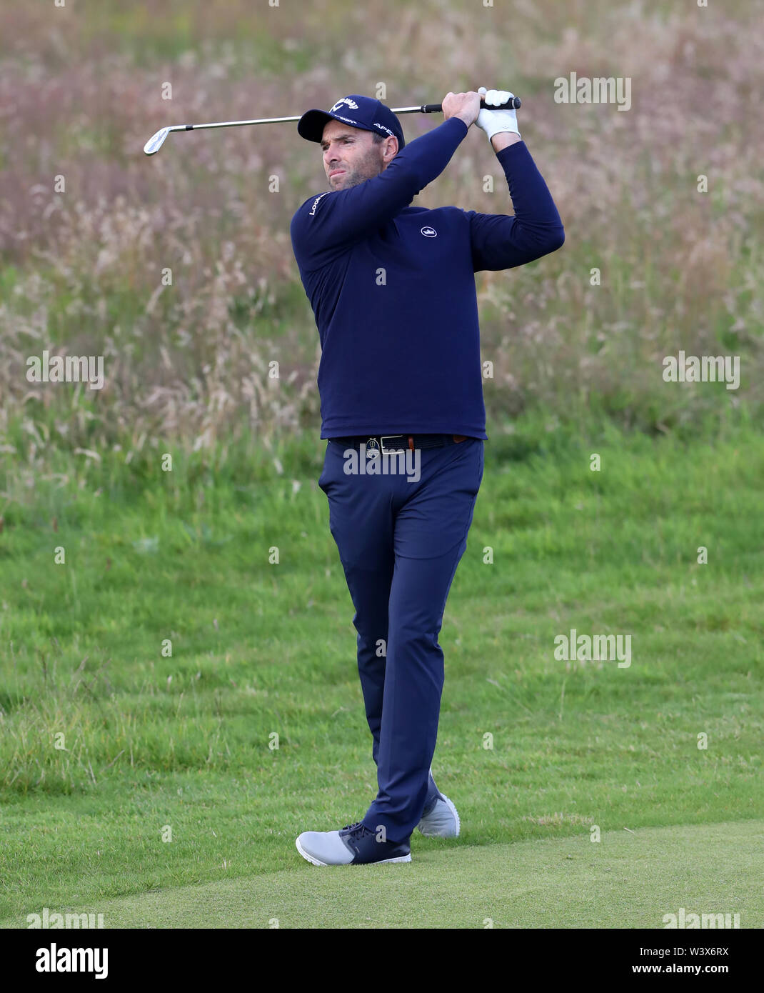 Englands Oliver Wilson während des Tages eine der Open Championship 2019 im Royal Portrush Golf Club. Stockfoto