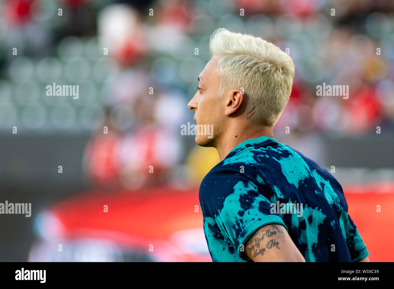 Los Angeles, USA. 17. Juli, 2019. Mesut Ozil (10) pregame gegen Bayern München in der internationalen Champions Cup. Credit: Ben Nichols/Alamy leben Nachrichten Stockfoto
