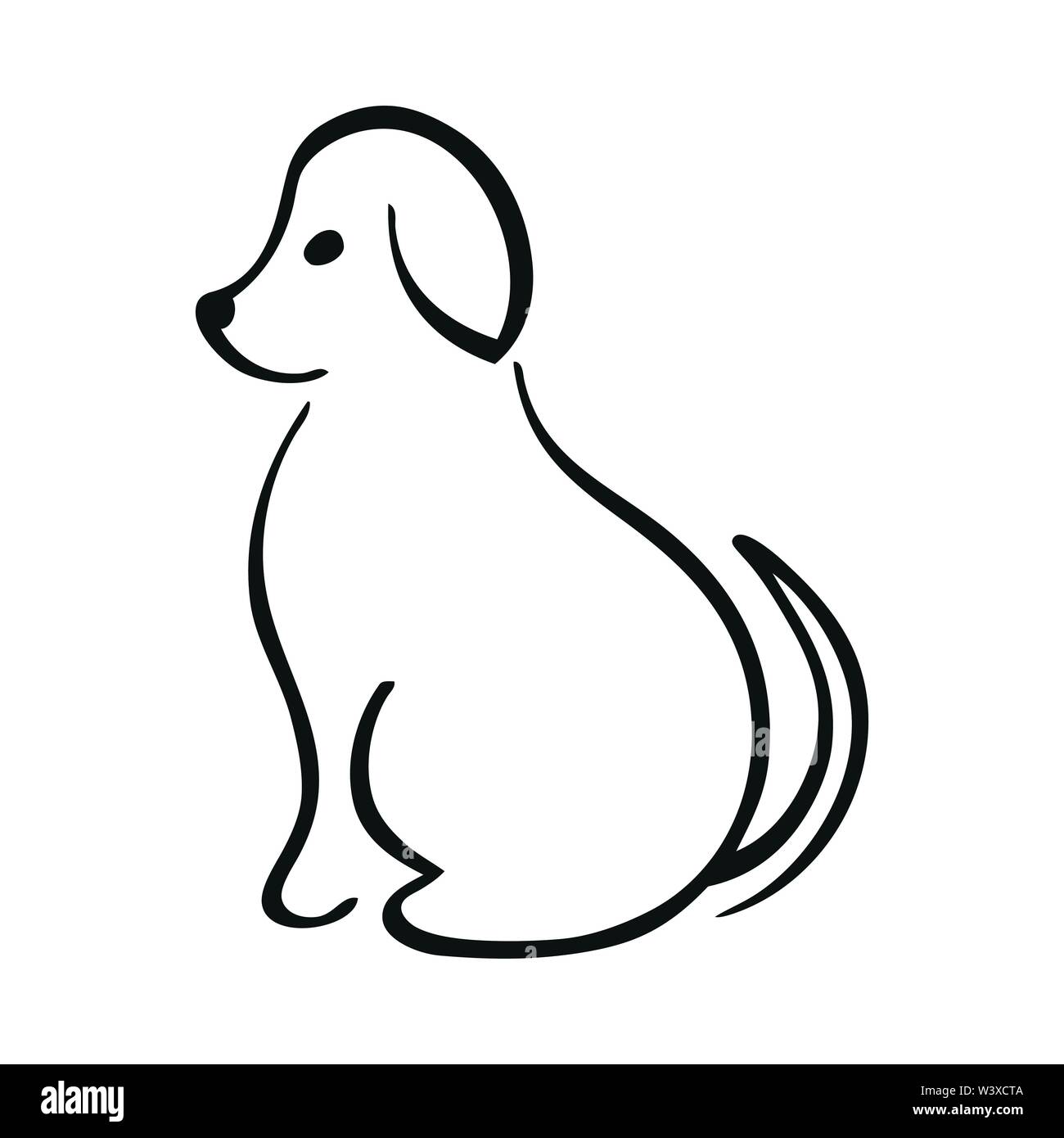 Der Vektor der Sitzung Hund auf weißem Hintergrund Stock Vektor
