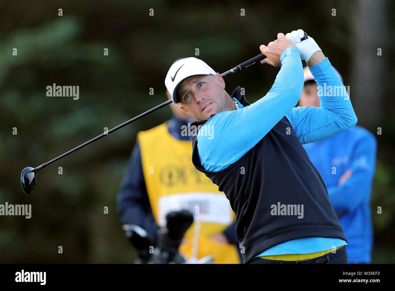Schwedens Alex Noren T-Stücken aus dem 5. Tag eines der Open Championship 2019 im Royal Portrush Golf Club. Stockfoto