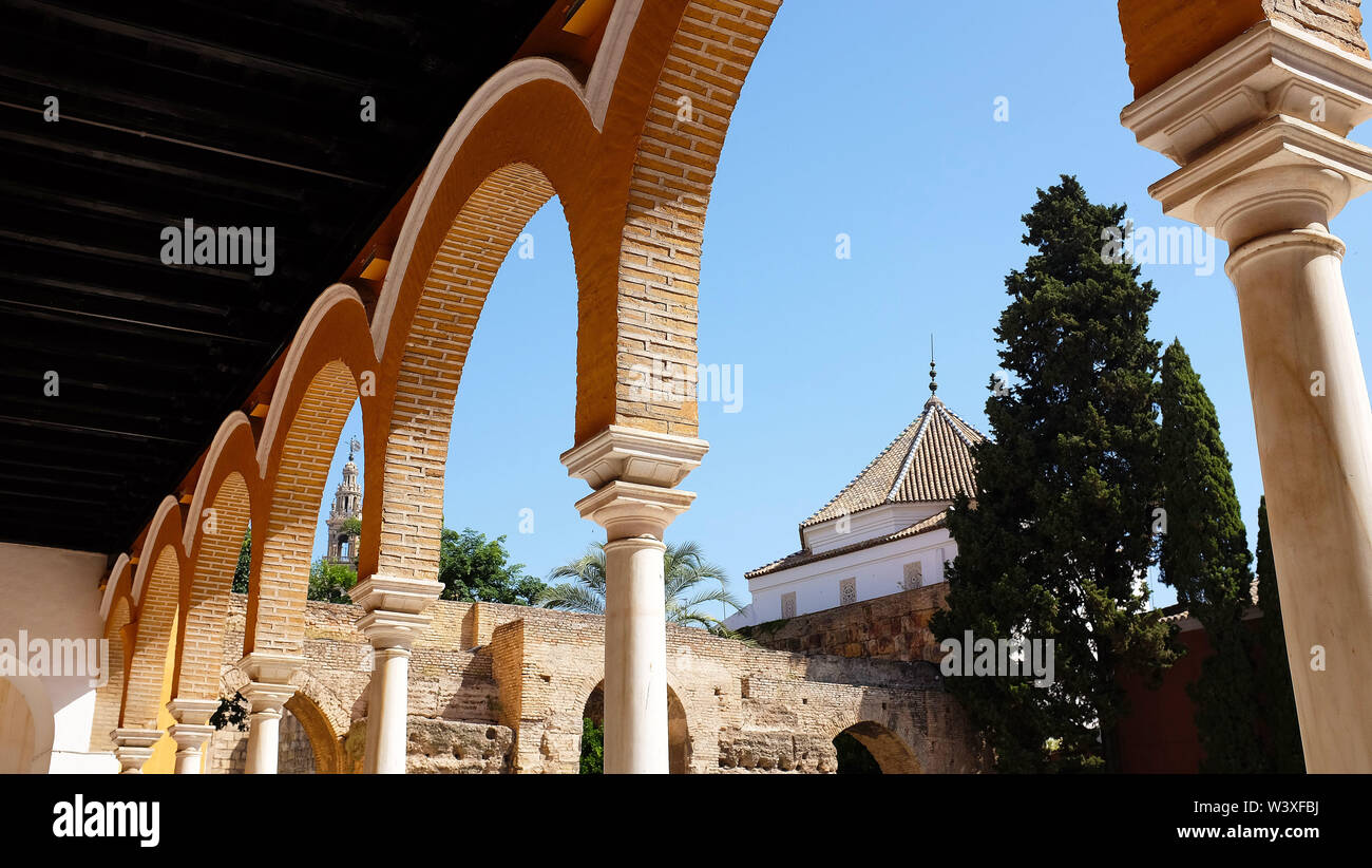 Der Königliche Palast Alcazar von Sevilla, Spanien. Stockfoto