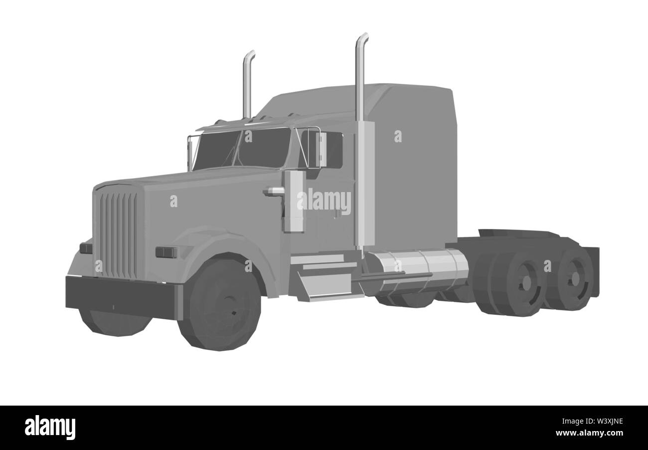 Fahrzeug ohne Anhänger. 3D. Logo der Transportunternehmen. Vector Illustration Stock Vektor