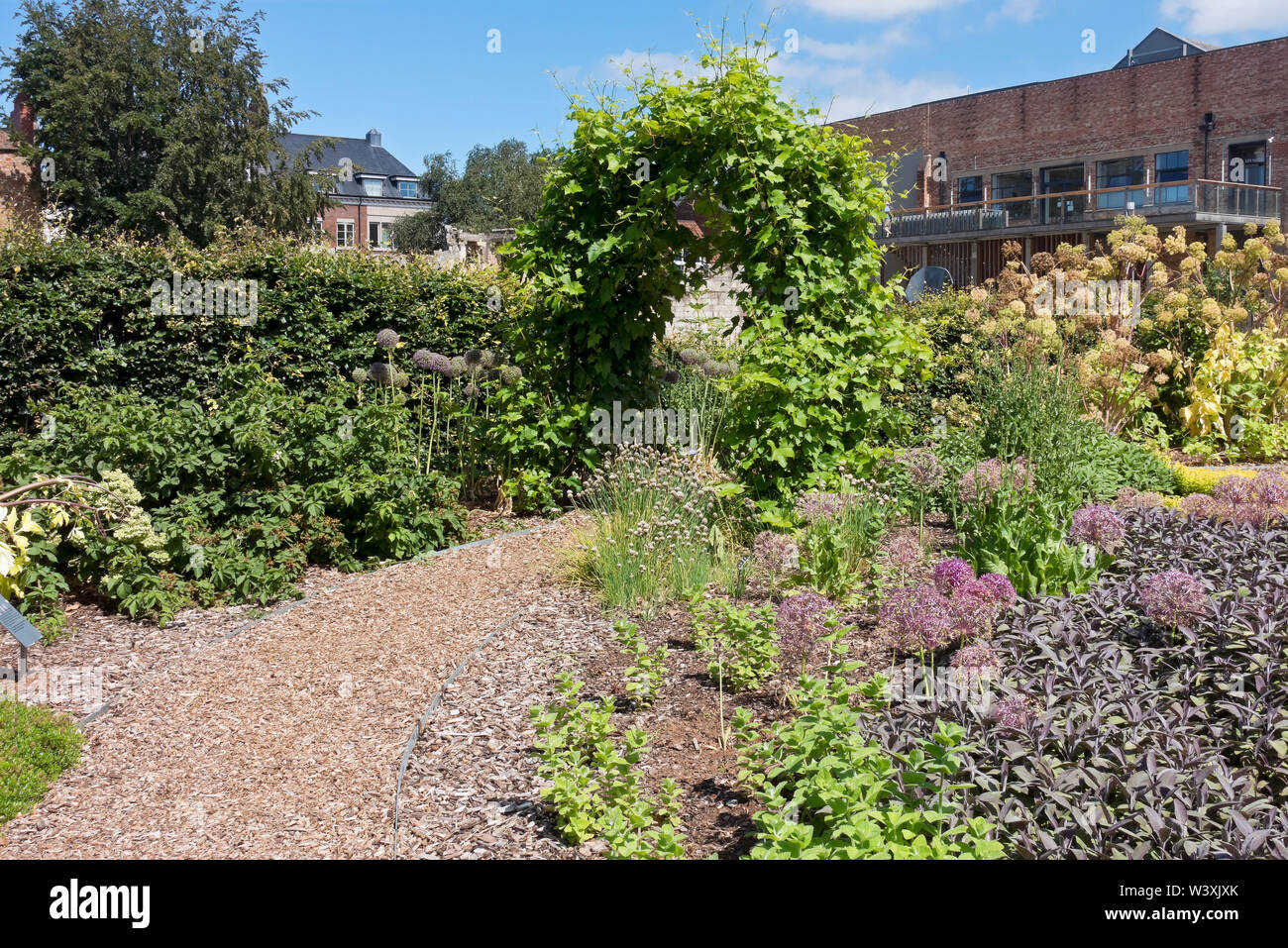 Öffentliche Gärten Garten Grünfläche in der Nähe der Kunstgalerie im Sommer York North Yorkshire England Großbritannien GB Großbritannien Stockfoto