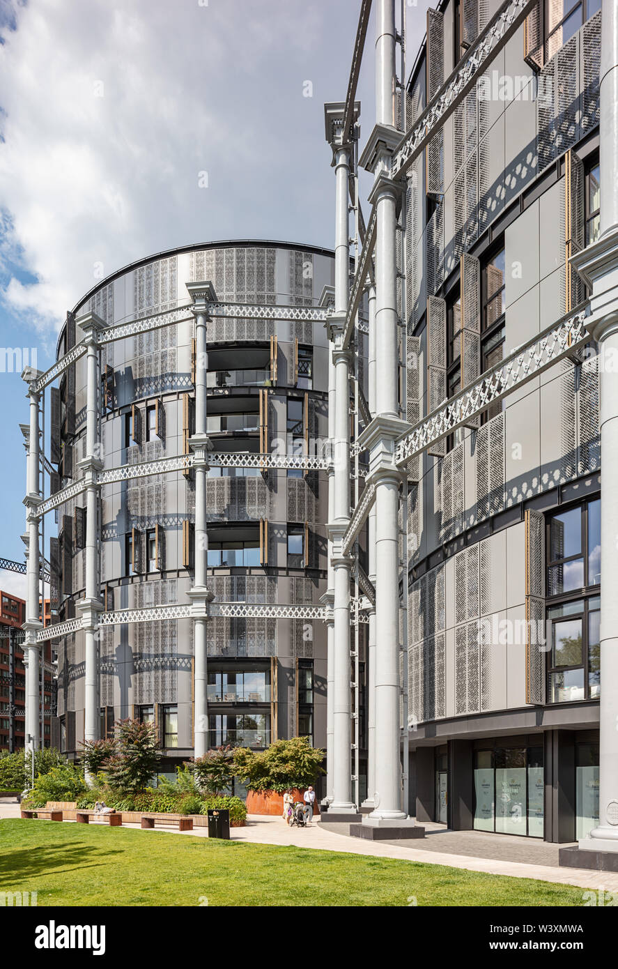 Gasholders Apartments in London, King's Cross, London Stockfoto