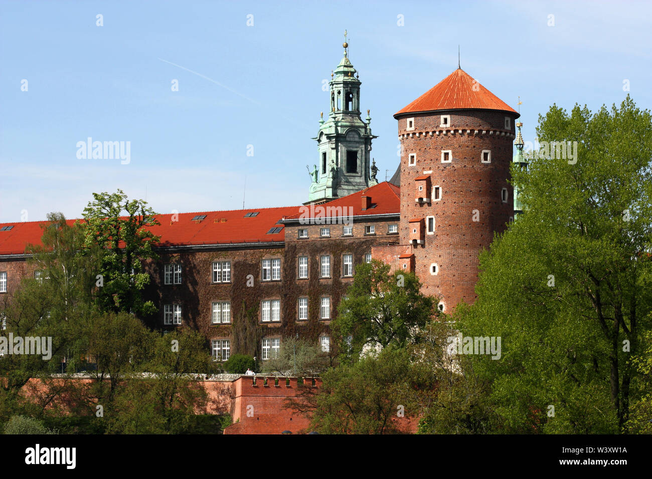 Polnischen Schloss Wawel im Frühjahr Stockfoto