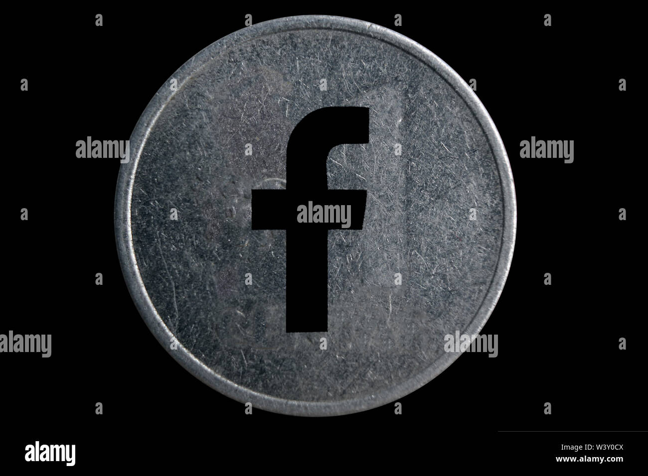 Facebook Symbol Waage cryptocurrency Abbildung Stockfoto