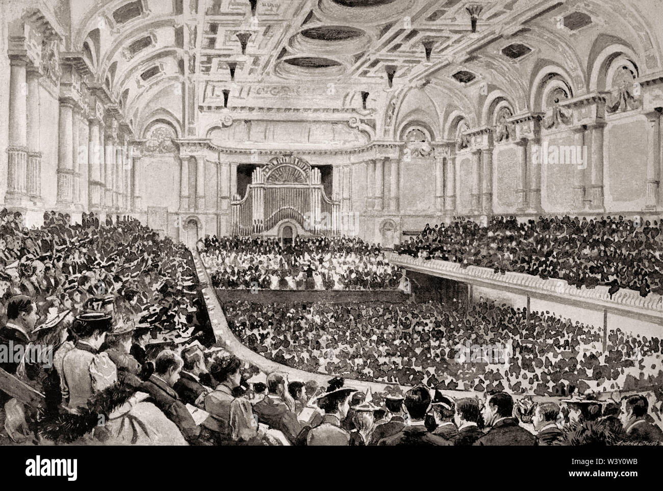 Peter Street, die Free Trade Hall, Manchester, England, UK, 19. Jahrhundert Stockfoto