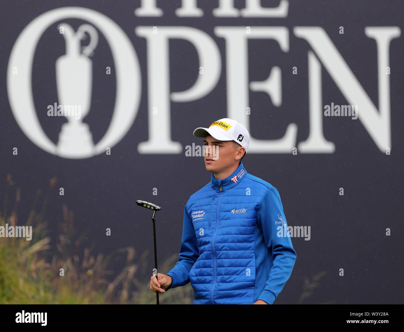 Schottlands Sam Locke am 18. Tag eines der Open Championship 2019 im Royal Portrush Golf Club. Stockfoto