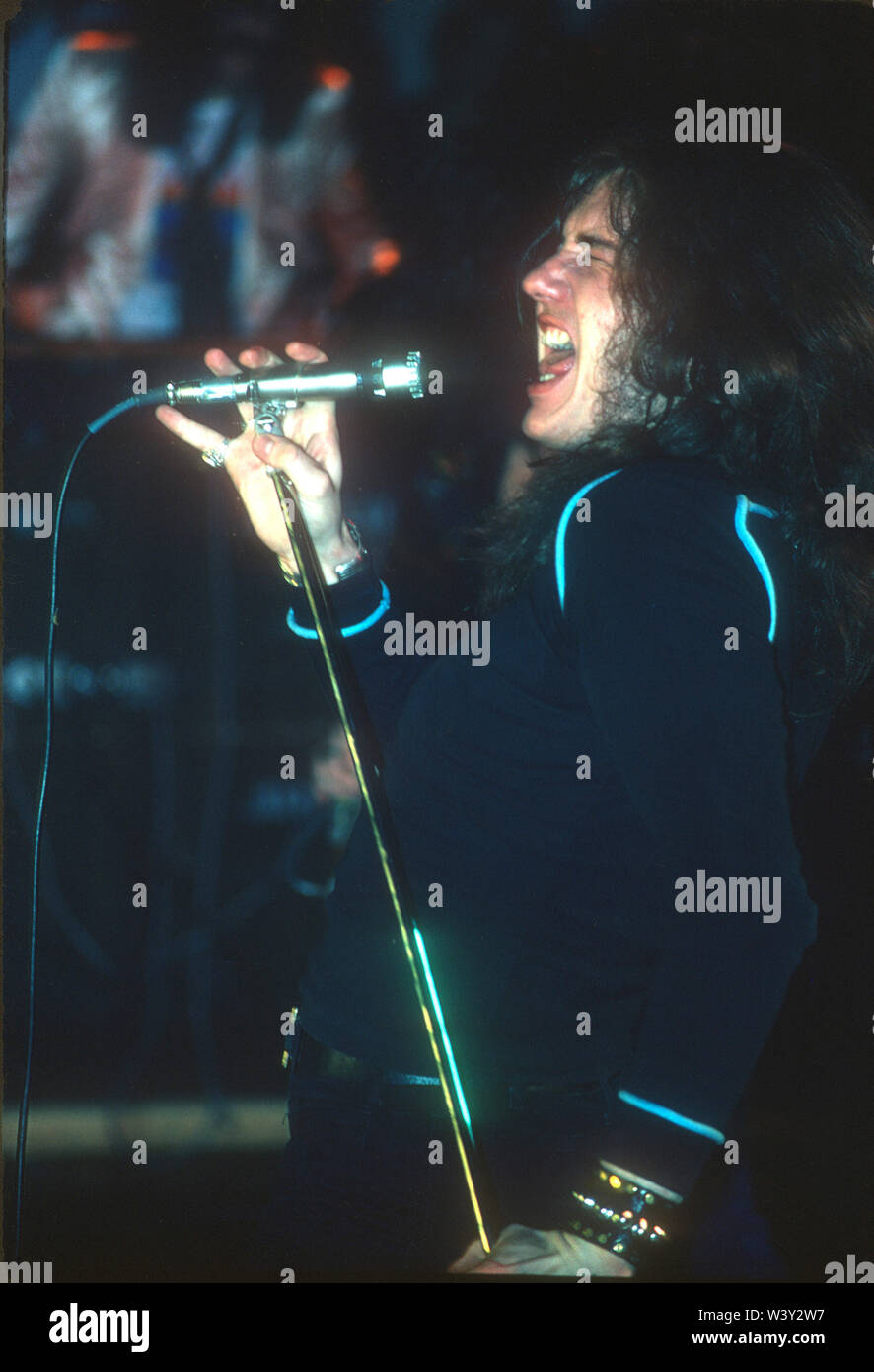 DEEP PURPLE UK Rock Gruppe mit Ian Gillan am Long Beach Arena am 20. November 1974 in Long Beach, Kalifornien. Foto: Jeffrey Mayer Stockfoto