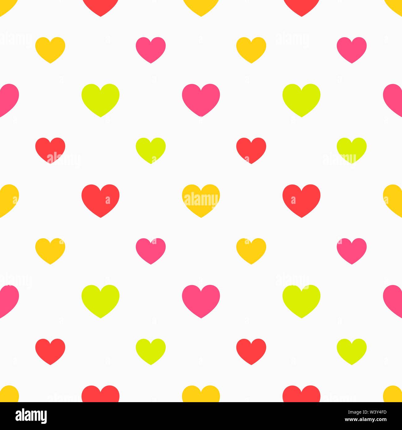 Bunte Herzen nahtlose Muster. Vector Illustration. Stock Vektor