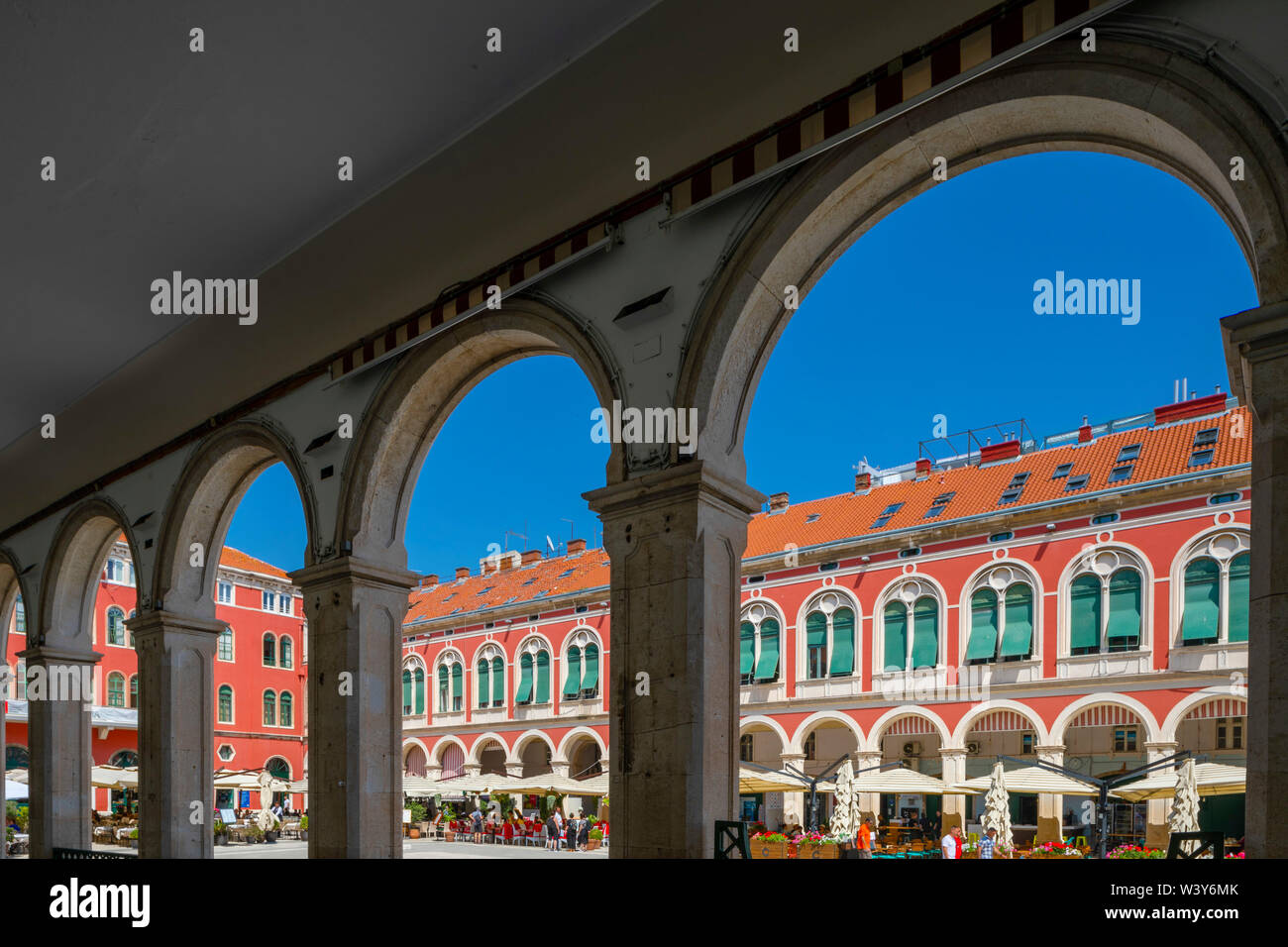 Platz der Republik, Split, Dalmatien, Kroatien, Europa Stockfoto