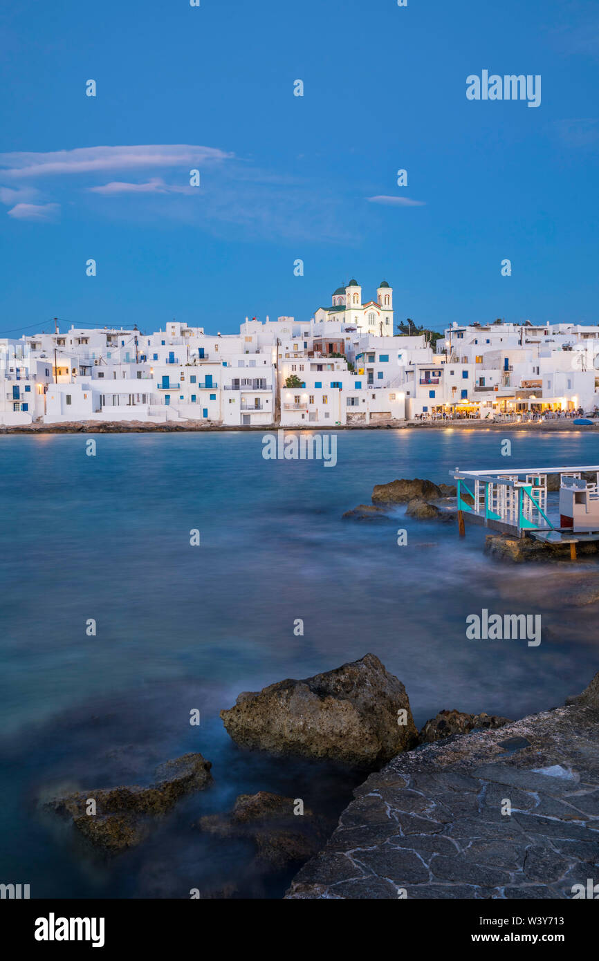 Hafen von Naoussa, Paros, Kykladen, Griechenland Stockfoto