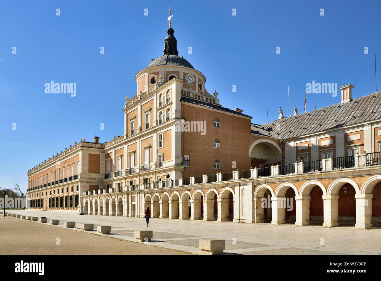 Der königliche Palast von Aranjuez (Palacio Real de Aranjuez) ist eine ehemalige spanische Königliche Residenz aus dem 16. Jahrhundert. Ein Unesco Weltkulturerbe. Aranjuez, Spanien Stockfoto