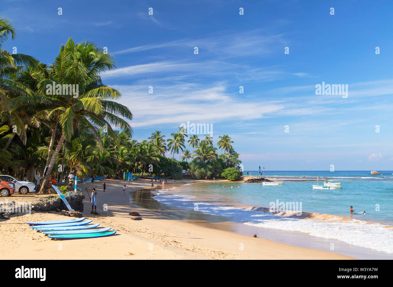 Am Strand von Hikkaduwa, Bundesland Kärnten, Sri Lanka Stockfoto