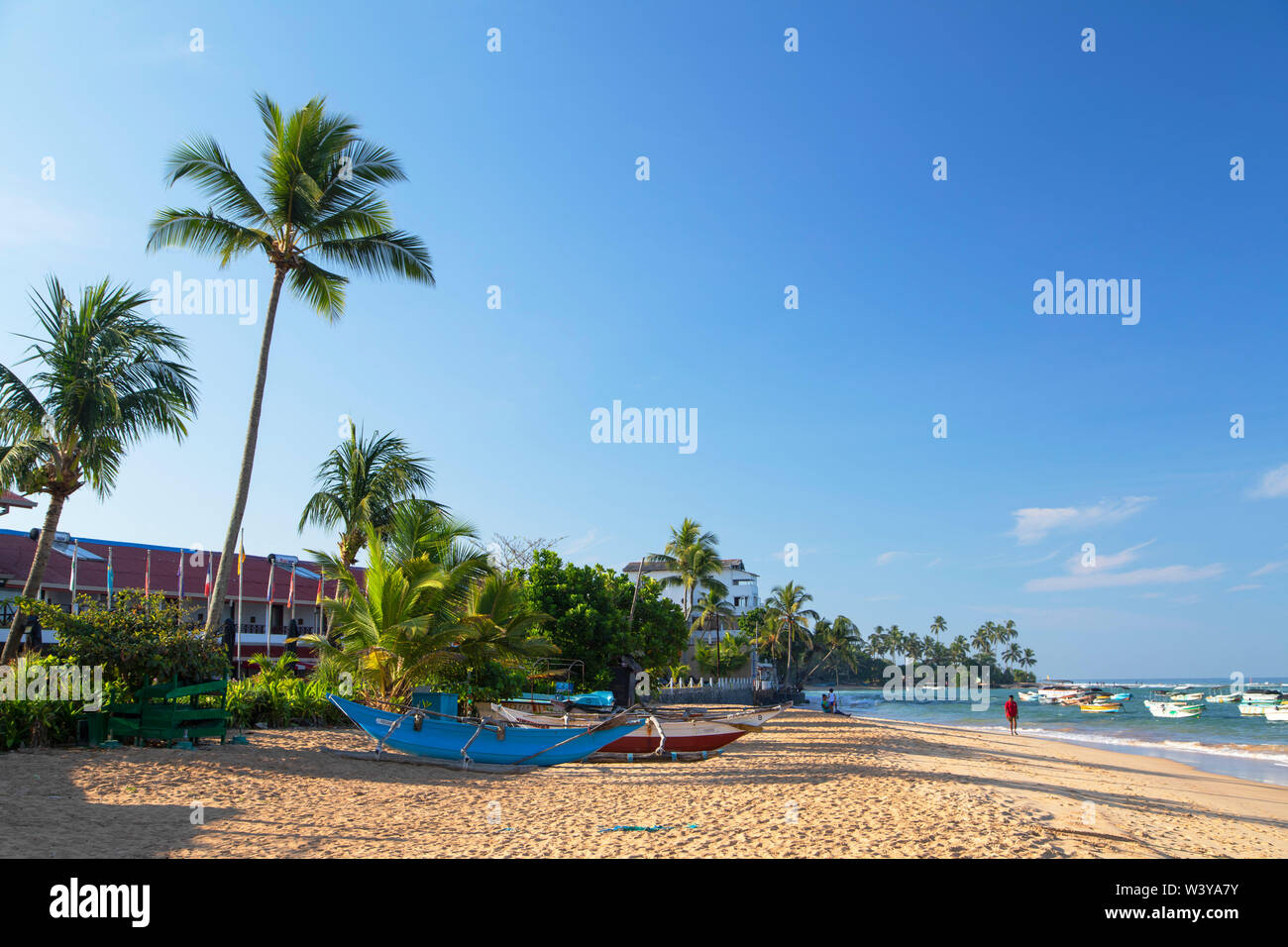 Am Strand von Hikkaduwa, Bundesland Kärnten, Sri Lanka Stockfoto