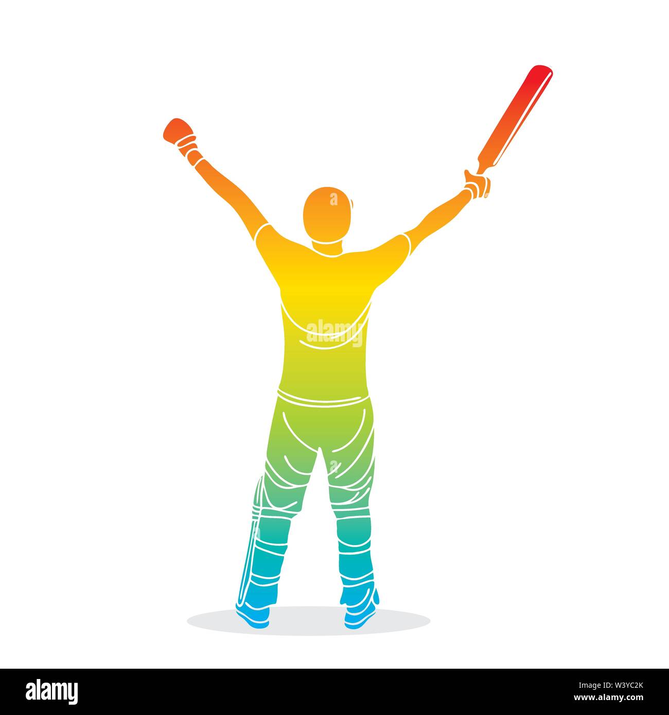 Cricket Spieler feiern Jahrhundert oder gewinnen gleiches Konzept poster Design Stock Vektor