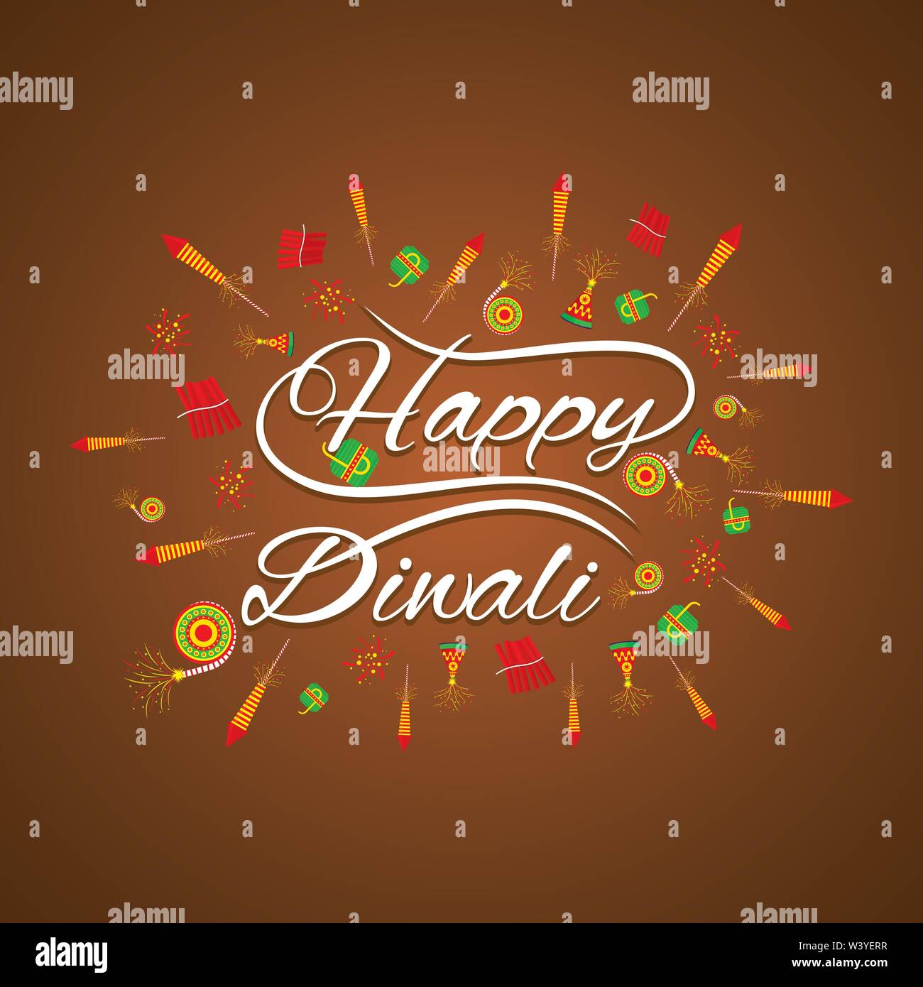 Happy diwali Grußkarte mit Fire cracker Design Stock Vektor