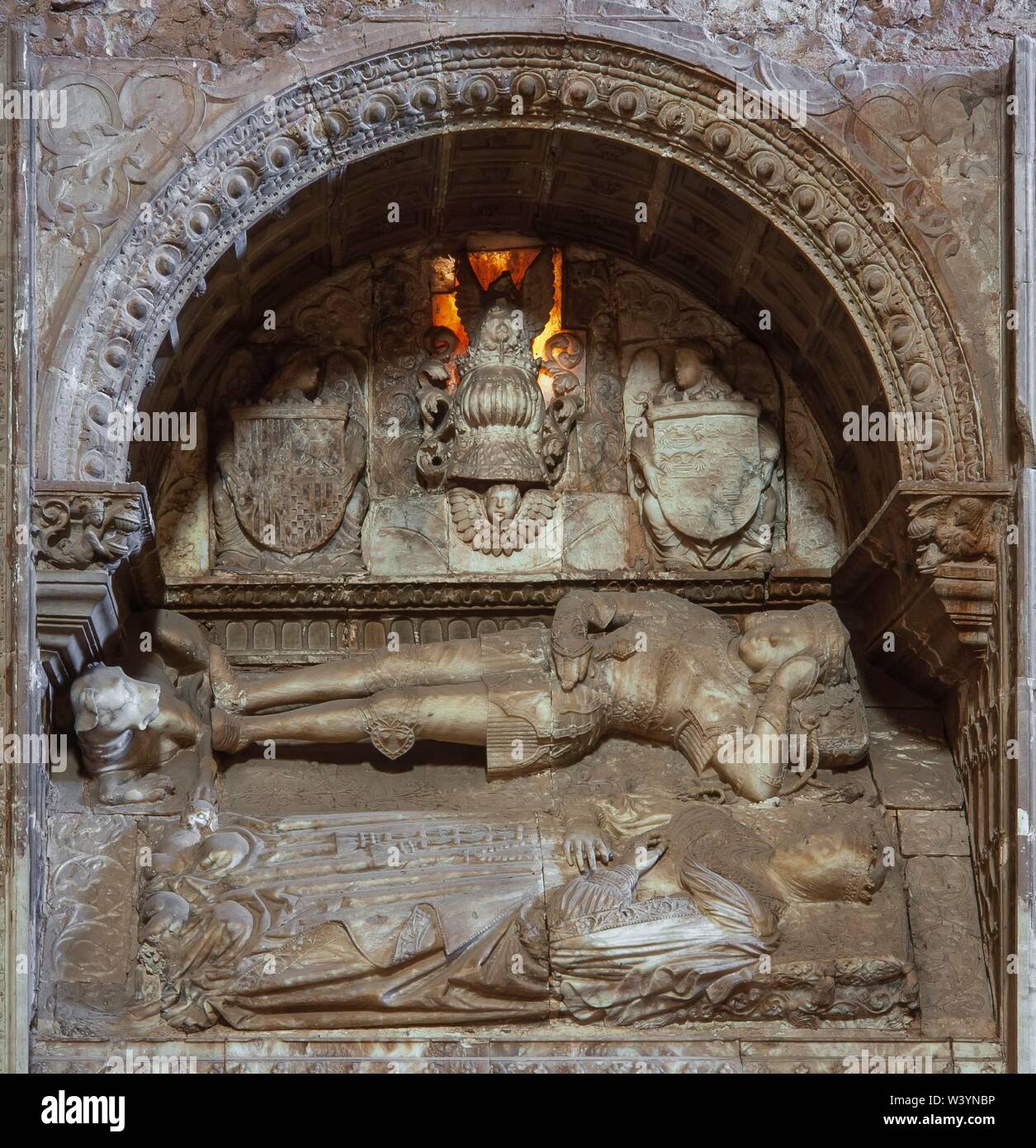 Grab von Joan Ramon Folc, Schloss von Cardona, aus dem 15. Jahrhundert. Stockfoto