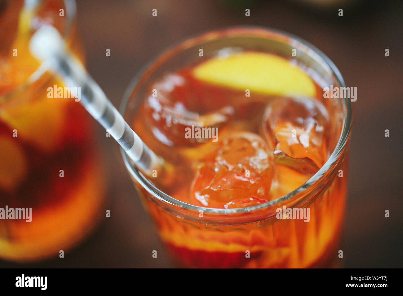 Eis Kaffee trinken Stockfoto