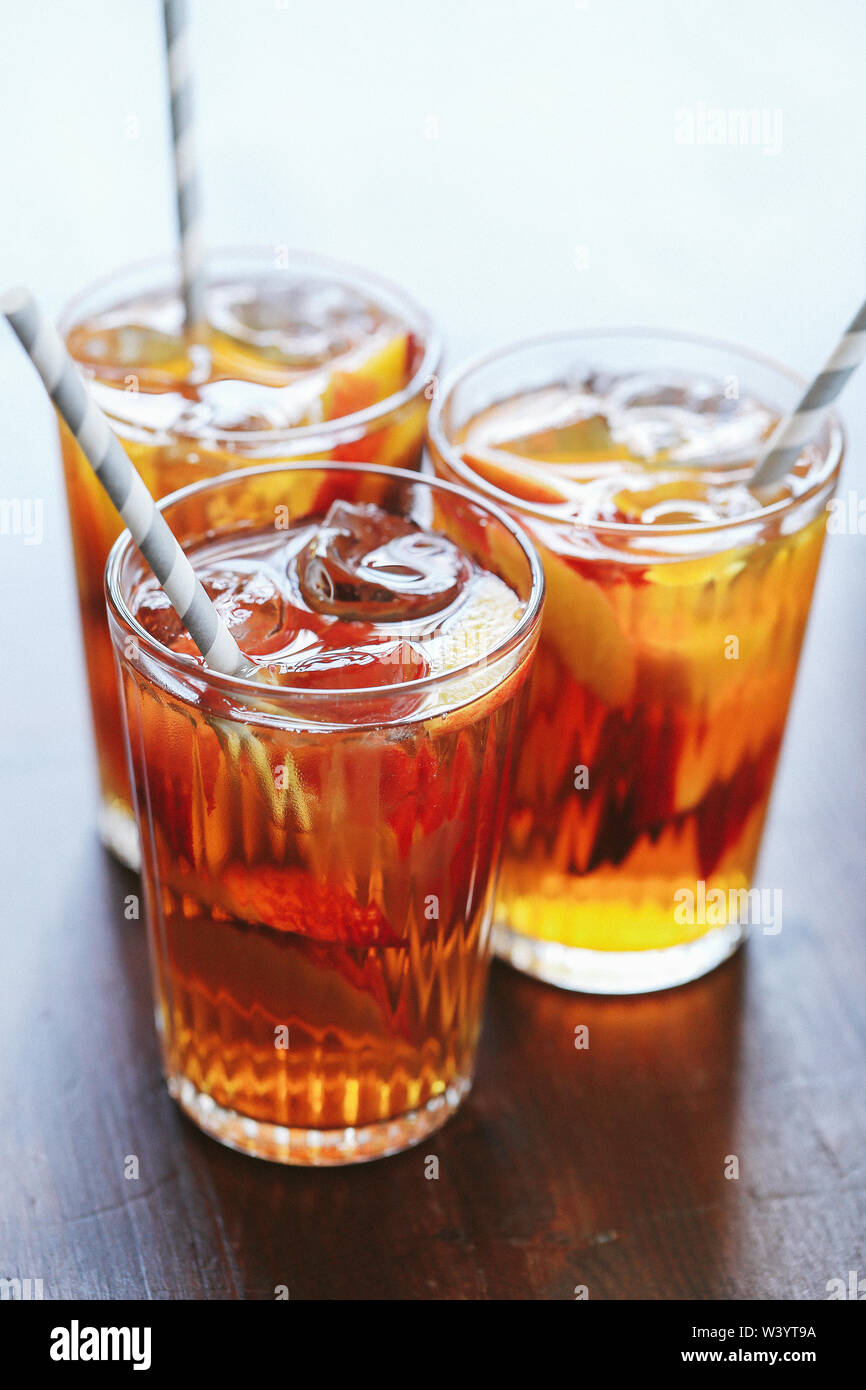 Eis Kaffee trinken Stockfoto