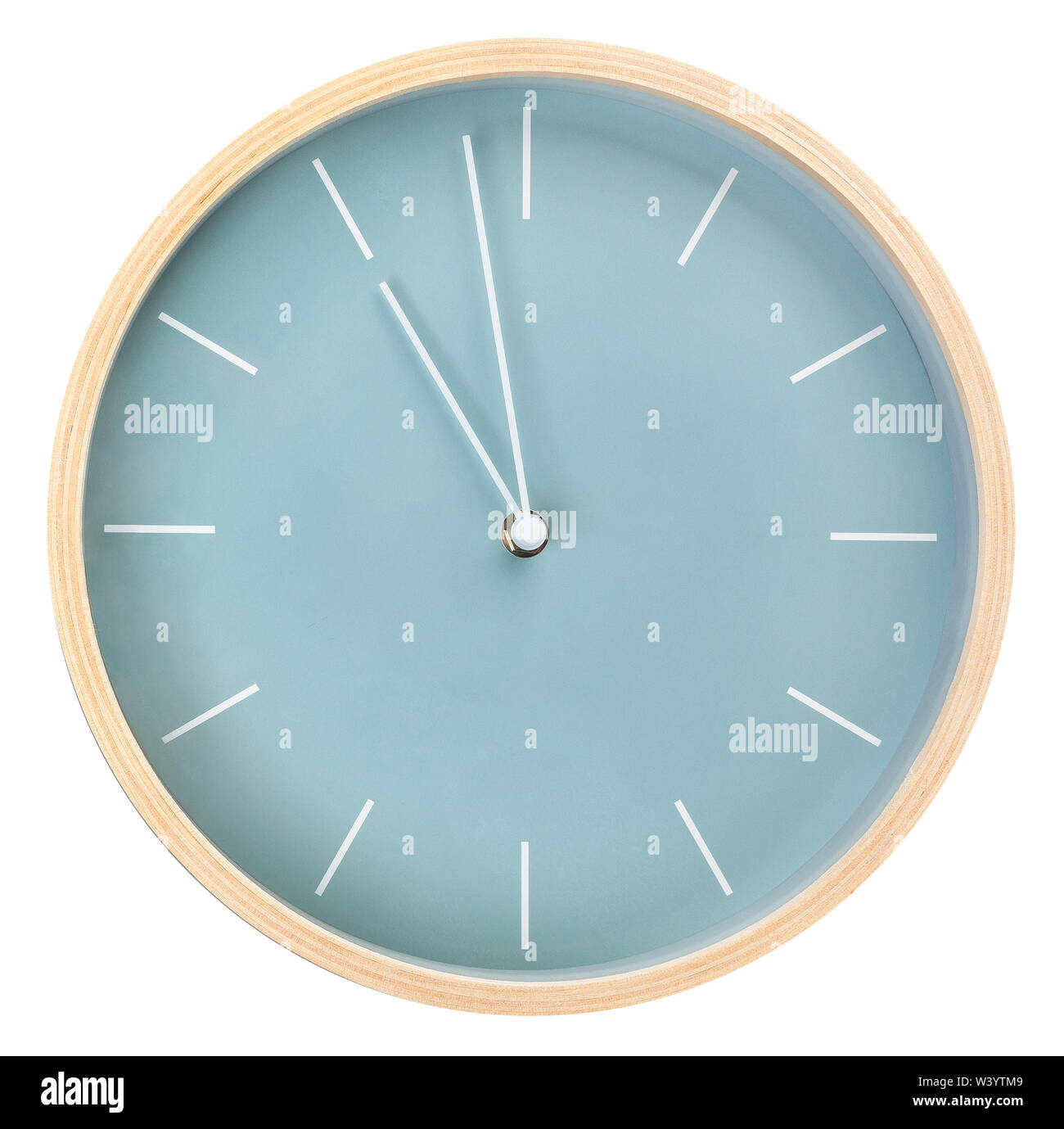 Wanduhr Pfad isoliert auf weißem Stockfoto