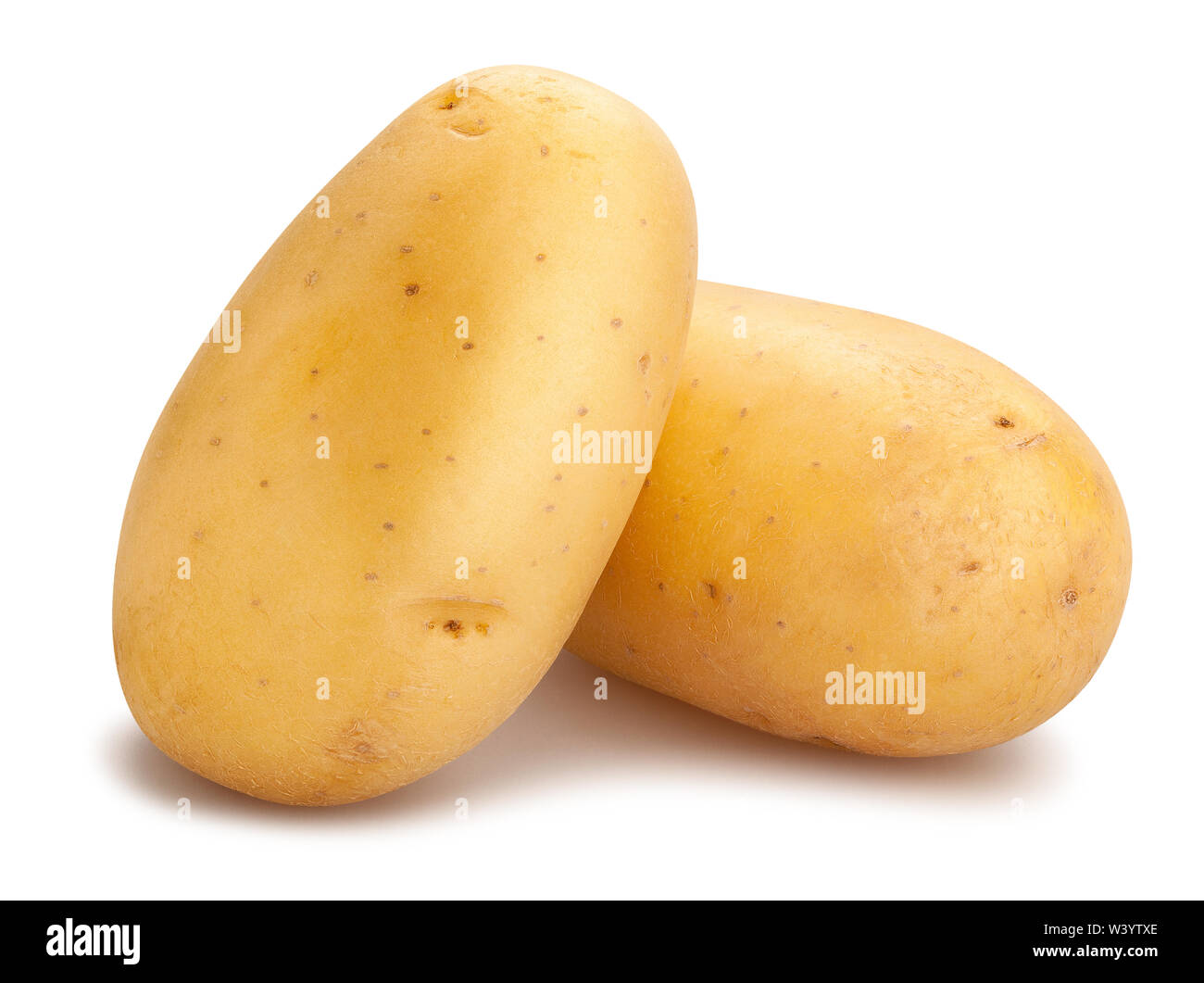 Weiße Kartoffeln weg isoliert auf weißem Stockfoto