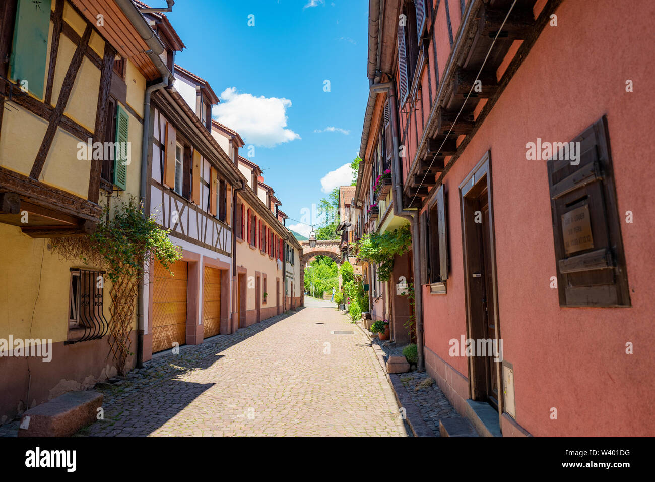 Schöne Aussicht von Keysersberg im Elsass Frankreich Stockfoto