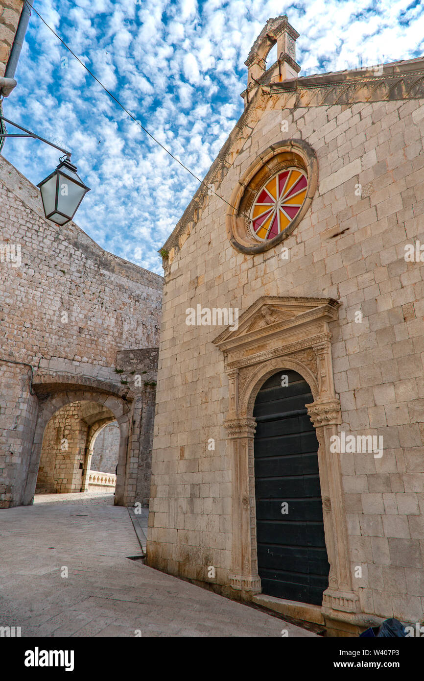 Leere Straße in Dubrovnik. Stockfoto