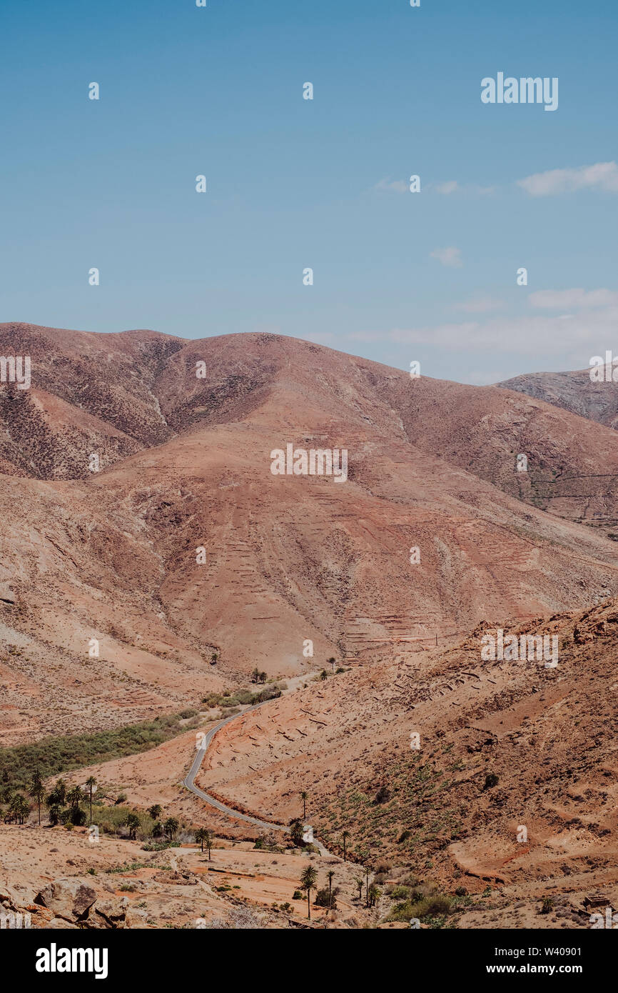 Wüstenlandschaft in Fuerteventura Stockfoto