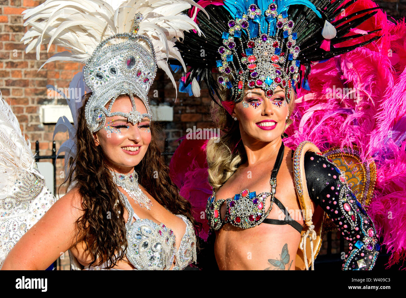 Brazilica Liverpool Samba in der Stadt der brasilianischen Kultur Festival Stockfoto